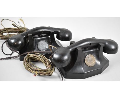 A Pair of Chad Valley Bakelite Interconnecting Telephones 