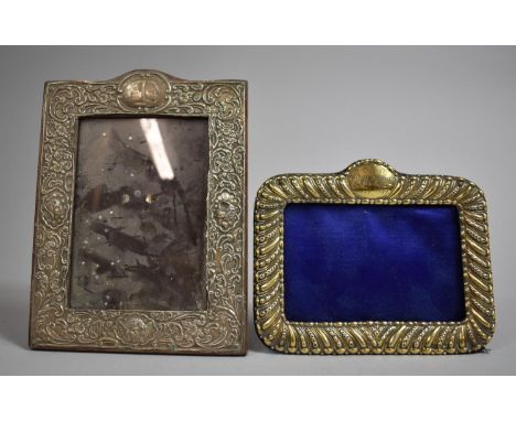 A Victorian Silver Gilt Easel Back Photo Frame Inscribed R H W &amp; M S W October 26th 1849-1899 by William Comyns Together 