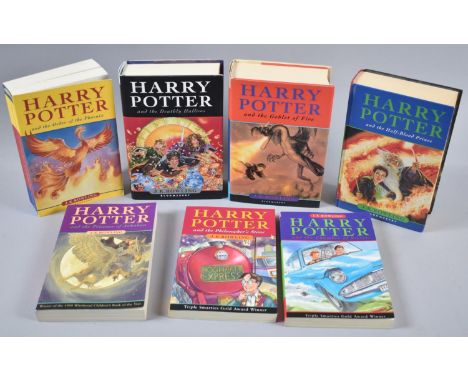 A Collection of Three Hardback and Four Paperback Harry Potter Books to Include Some First Editions 