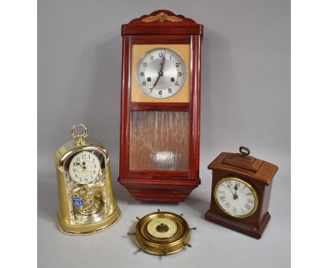 A Collection of Wall and Mantle Clocks, Ships Wheel Barometer 
