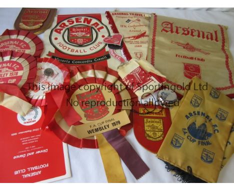 ARSENAL MISCELLANY         Includes a menu for the Centenary Dinner and Dance at the Grosvenor House, London 22/9/1985, a moc