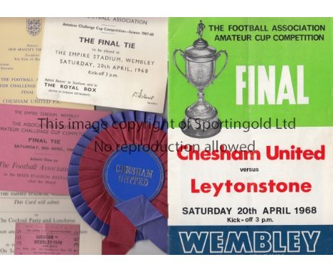 CHESHAM UNITED 1968   Collection of items relating to Chesham United and their appearance in the 1968 Amateur Cup Final v Ley