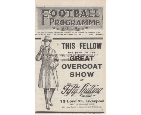 EVERTON - DERBY 1926 -27  Everton home programme v Derby, 13/11/1926, ex bound volume.  Generally good