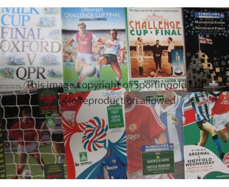 LEAGUE CUP FINALS    Twenty two different League Cup Final programmes, 1986- 1998 inclusive including 97 replay , 2000-2004 i