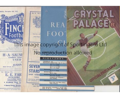 CRYSTAL PALACE Seven programmes. Home v. Gillingham 7/10/1950 in the Gills 1st post-war league season, all pages have been re