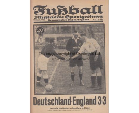 GERMANY - ENGLAND 1930   Issue of Fussball magazine dated 13/5/1930 with extensive coverage of Germany 3-3 England, 10/5/1930