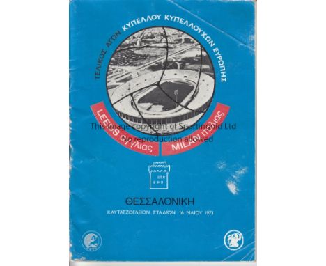 1973  CUP-WINNERS CUP FINAL    Official programme 1973 European Cup Winners Cup Final, Leeds United v AC Milan in Salonika, 1