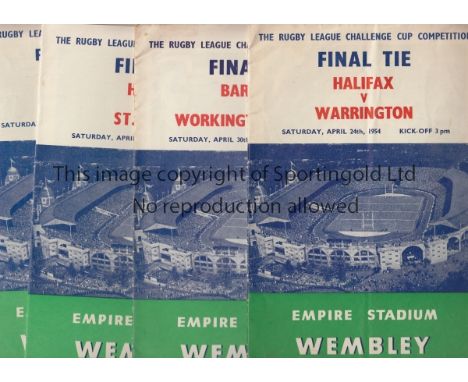 RUGBY LEAGUE CUP FINALS 1954-60   Seven Rugby League Cup Final programmes, 1954-60 inclusive, all played at Wembley, some fau
