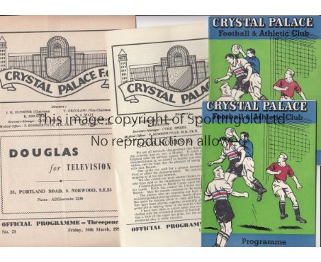 LONDON CLUBS   A collection of 97 programmes from various London clubs from the 1950's - Brentford (14) Crystal Palace (33), 