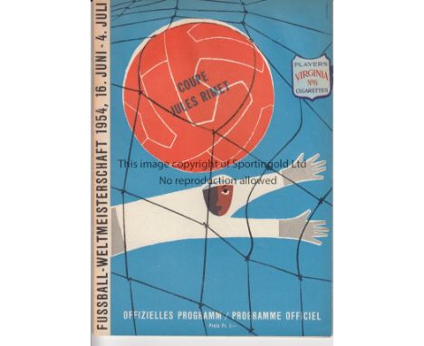WORLD CUP 1954   Official programme 1954 World Cup, Germany v Hungary, 20/6/54 in Basel. This was a group match and Hungary w