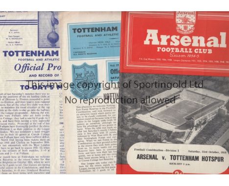 TOTTENHAM HOTSPUR       Eleven programmes. Homes v. Hibernian 57/8 Friendly team changes, Huddersfield 55/6, Preston 52/3 num