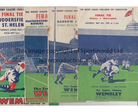 RUGBY LEAGUE CUP FINALS 1950-53    Four Rugby League Cup Final programmes, 1950-1953 inclusive, range of minor faults includi