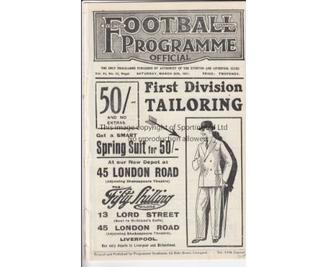 EVERTON - SHEF UTD 1926-27  Everton home programme v Shef Utd, 26/3/1927, also covers Liverpool Res v Man City Res, ex bound 