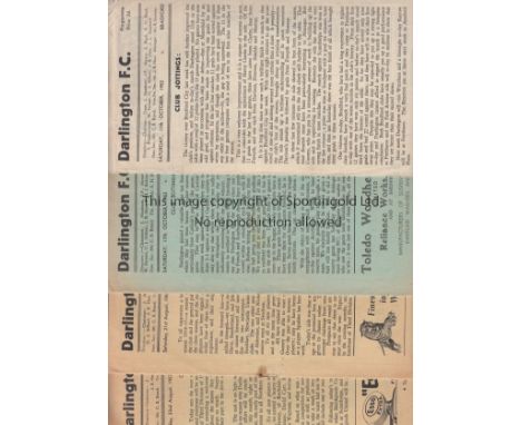 DARLINGTON   A collection of 6 Darlington home programmes v Bradford PA 1952/53, Accrington 1953/54, Workington 1954/55, Wrex