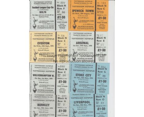 TOTTENHAM HOTSPUR TICKETS       Seventeen home tickets. 74/5 v. Leeds United and 75/6 v. Sheff. Utd., Aston Villa, Leicester,