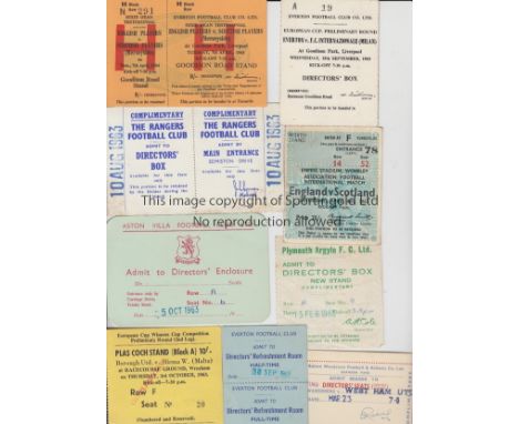 TICKETS  Small collection of nine match tickets including English Players v Scottish Players 7/4/64 at Goodison (Dixie Dean T