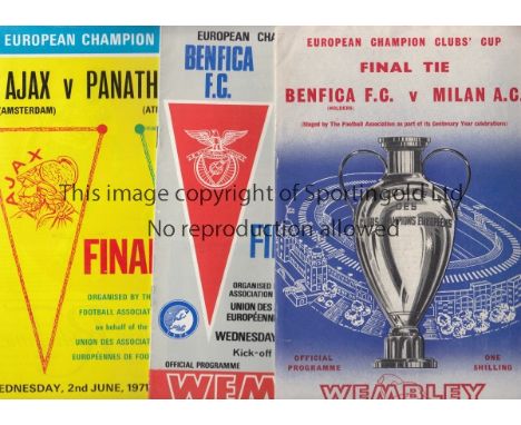 EUROPEAN CUP FINALS    Twelve European Cup Final programmes, 63, 68, 71, 76, 77, 78, 79, 80, 82, 85, 86 and 87. Minor faults.
