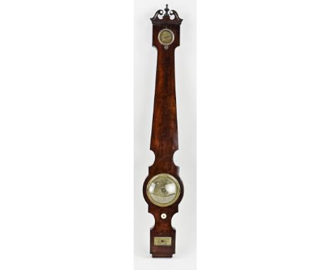 Dutch mahogany empire barometer. Butti &amp; Sons in Amsterdam. Circa 1820. Thermometer is missing, otherwise in good conditi