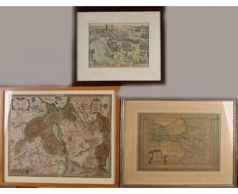 Three antique maps. 17th - 18th century. 1x La Gueldre, Pierre van de Aa, 1659 - 1733, discolored. 1x Zuthpen belaying, by Do