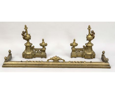 Large antique bronze fireplace surround with putti and vases. Circa 1880. Dimensions: 50 x 140 x 35 cm. In good condition.