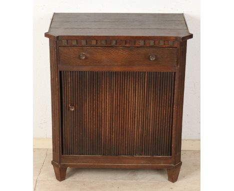 Dutch Louis Seize-style oak roller shutter cabinet. Circa 1900. Dimensions: 72 x 59 x 35 cm. In good condition.