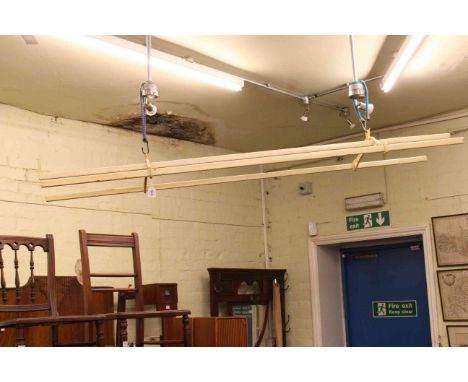 Vintage four bar ceiling airer and pulleys.