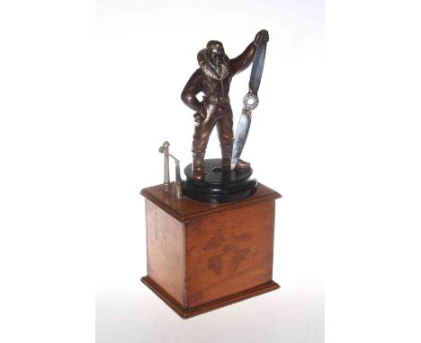 Vintage WWII Aviator pilot table lighter, 42cm by 18cm.