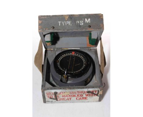 WWII Mosquito compass with pilot's flying manual and stopwatch, dated 1942/44.