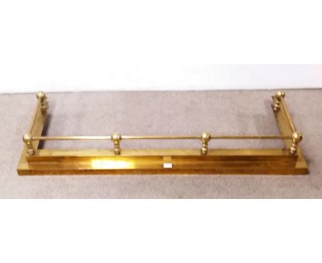 Heavy Brass Fire Fender  Dimensions: 136cm W 57cm D 22cm (Outside Measurements)