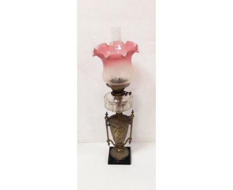 Vict Oil Lamp  Dimensions : 77cm H