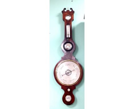 19C Mahogany Mercury Barometer J Vassalli Scarboro Dimensions : 107cm L 31cm 