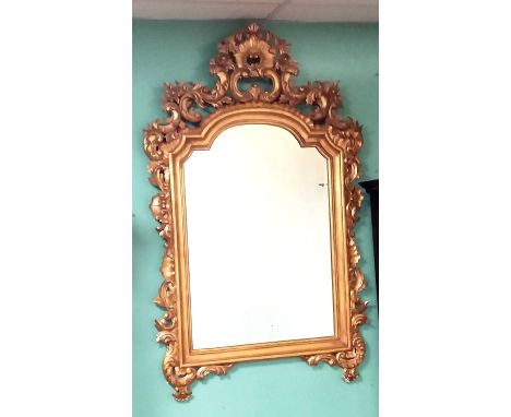 Gilt Carved Wood Console Mirror  Dimensions: 93cm W x 150cm 