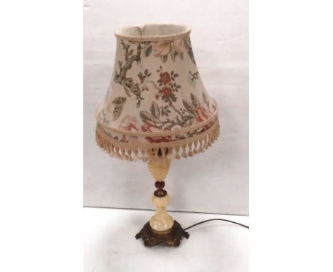 Tall Brass &amp; Onyx Table Lamp Dimensions: 90cm H