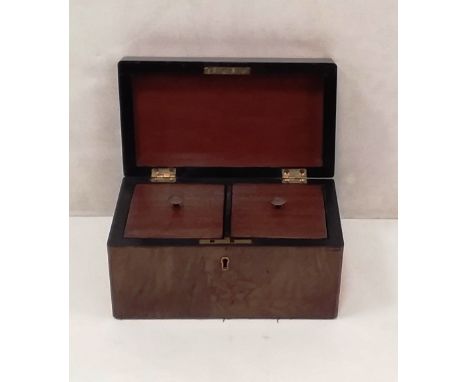 Georgian Inlaid Walnut Tea Caddy  