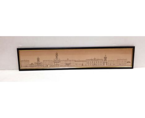 Old Black &amp; White Framed Print of St Stephens Green  Dimensions Including Frame: 102cm x 20cm 