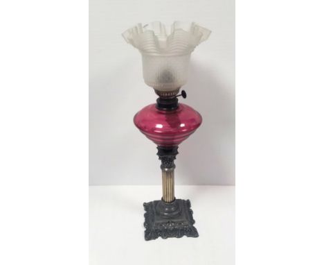 Vict Oil Lamp  Dimensions: 63cm H
