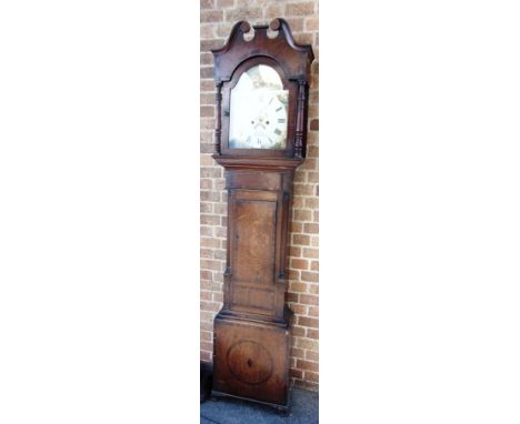 A 19TH CENTURY LONGCASE CLOCK WITH 8-DAY MOVEMENT  the enamel dial inscribed 'Hordern Leamington', with subsidiary seconds di