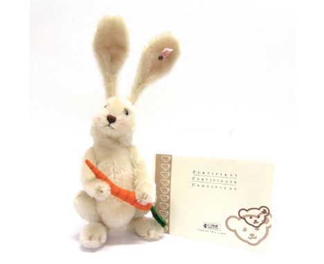 A STEIFF COLLECTOR'S SOFT TOY, 'FRITZLE THE RABBIT'  white, limited edition 1437/2007, with certificate of authenticity, 26cm