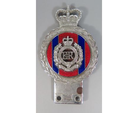 An EIIR Royal Engineers Enamel Car Badge by J.R. Gaunt 