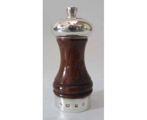 An Elizabeth II Silver Mounted Pepper Grinder, London 1983, MCH 