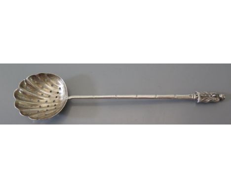 A Chinese Silver Sugar Sifting Spoon, marks rubbed, 19g 