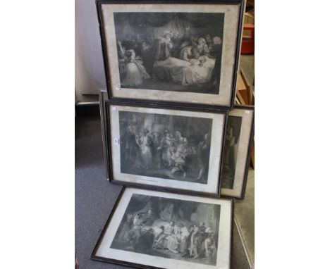 After I F Rigaud R.A, Antique Black and White ' Shakspeare ' Engraving, together with two similar Engravings after R. Smirke 