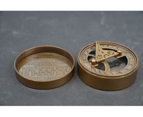 Brass Mary Rose style sundial and compass 