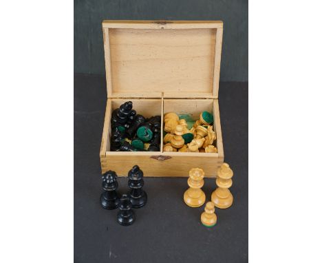 Carved wooden chess set 
