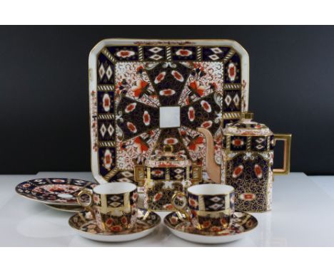 Early 20th century Davenport Imari pattern Tete a Tete Coffee Service comprising Coffee Pot, Sugar Bowl, Two Cups, Saucers an