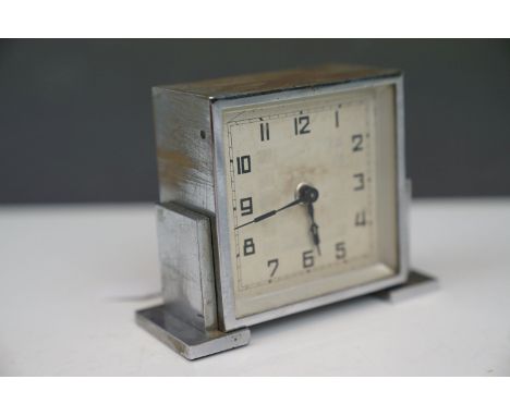Vintage Art Deco chrome clock 