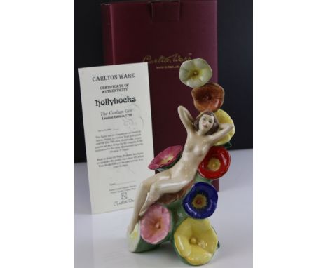 Boxed Carltonware ' ' The Carlton Girl Hollyhocks ' limited edition with coa 
