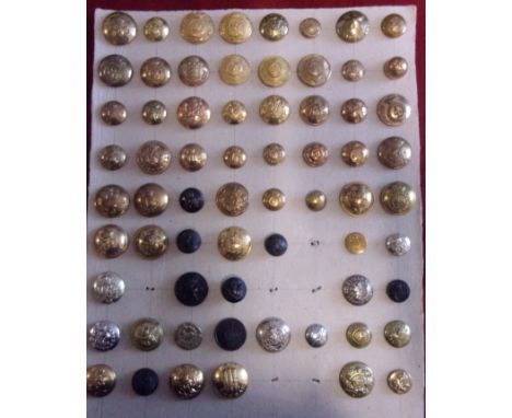Commonwealth Military Button Collection (68 Large) Indian including: Bombay Volunteer Rifles, 45th Rattray's Sikhs, 16th Punj