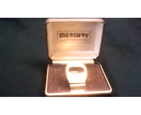 Watch-Wrist watch by Mercury Time-Red LED Digital -gold plated-boxed-day wear worn
