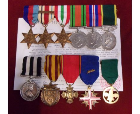 British WWII ten place Medal Group to: 2574823 Cpl. A.S. Burden., Royal Signals. Including: 1939-45 Star, The Africa Star wit